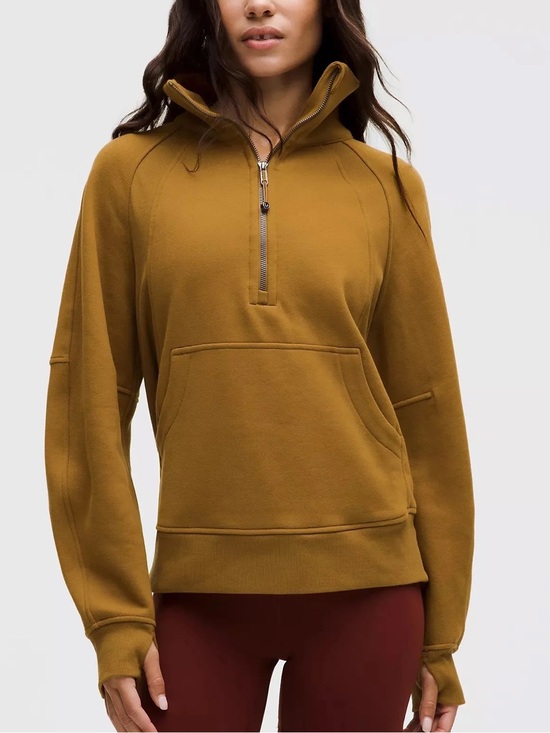 lululemon athletica Tops - Lululemon Scuba Funnel Neck 1/2 Zip • Melrose Tan • XS / S